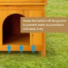 2-Story Wooden Dog House for Outdoor and Indoor, Pet House with Stairs, Yellow