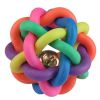 Pet Dog Puppy Colorful Rubber Training Chew Ball Small Bell Squeaky Sound Play Toy Dog Bite Resistant Ball Dog Accessories