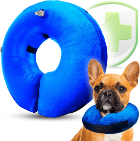 Inflatable Pet Collar dog collar Anti-bite Neck Elizabethan Collar Cute Dog Puppy Neck Protective Circle Collar For Small Large Dogs (Color: Blue)