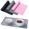 Silicone Dog Bowl Mat Non-Stick Pet Fountain Tray Waterproof Food Pad Puppy Dogs Feeding Drinking Mat Easy Washing Placemat
