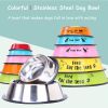 Pet Feeding Bowls Stainless Steel Non-slip Dog Bowl Durable Anti-fall Puppy Feeder For Dogs Teddy Golden Retriever